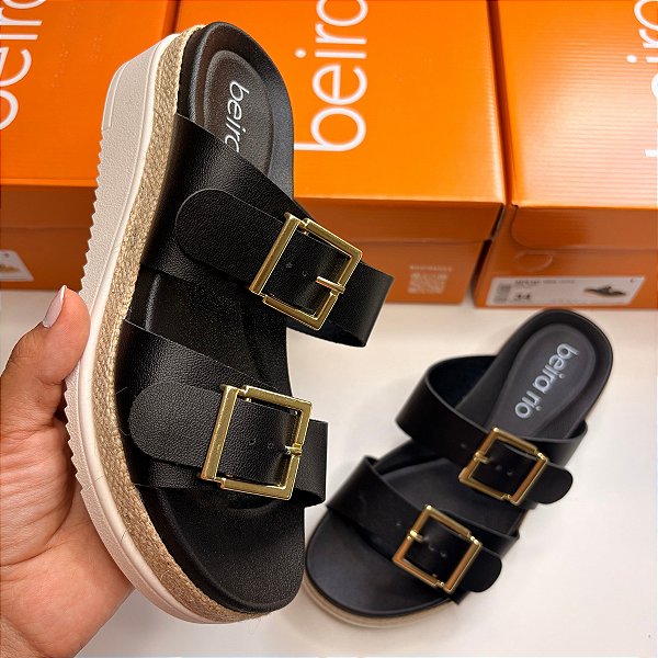 Tamanco Anabela Beira Rio Fivela