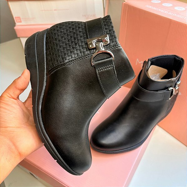 Bota Modare Cano Curto Confortável Anabela