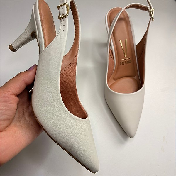 Scarpin Slingback Feminino Vizzano Salto Médio Bico Fino