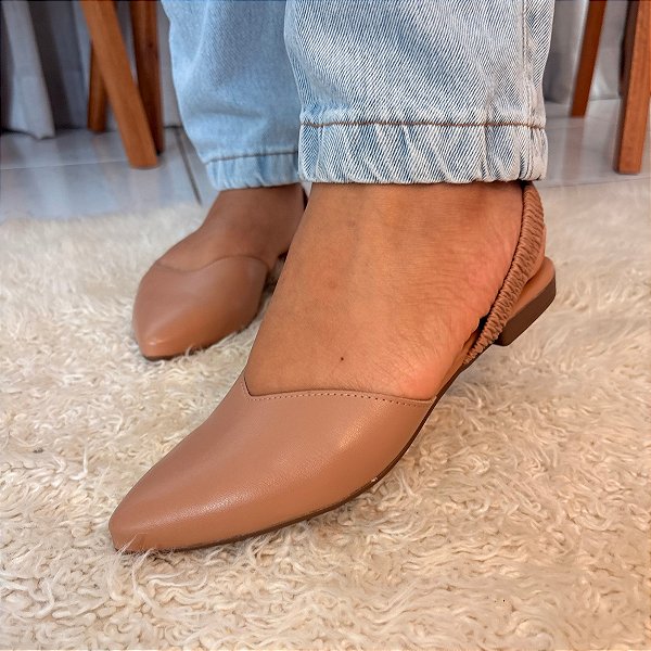 Sapatilha Slingback Feminina Bico Fino