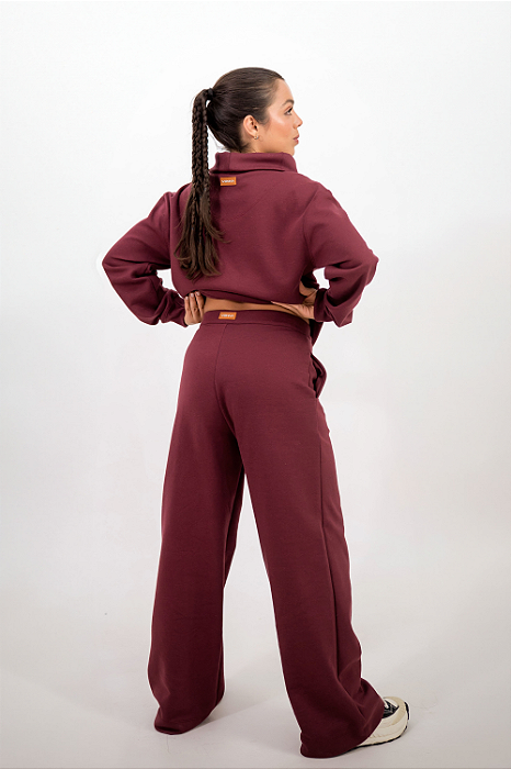 Pantalona Moletom Slow Cabernet - Ziper