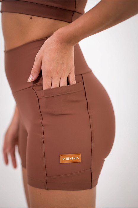 Short Pocket Hot Chocolate - Short Fitness com Bolso