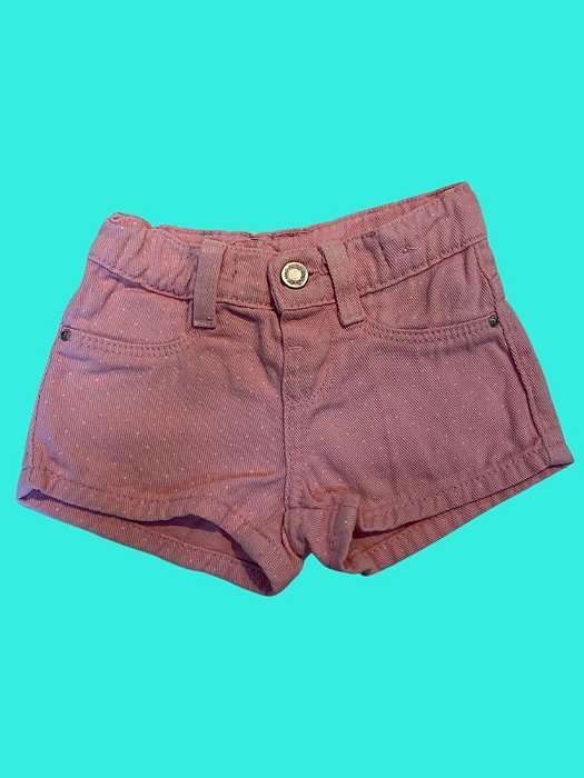 Shorts Infantil Rosa Poá Branco