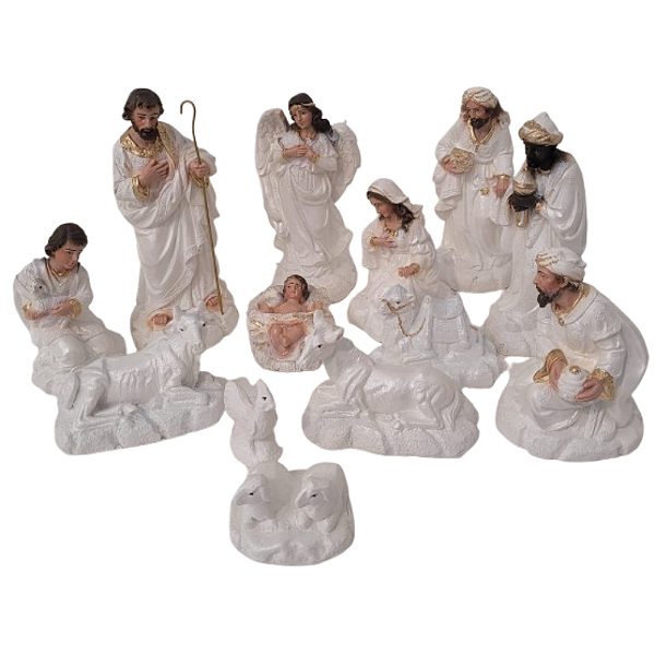 Presépio 22cm em Gesso com 13 Peças