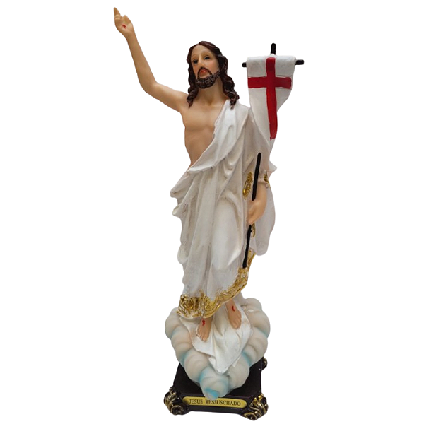 Jesus Ressuscitado 30cm em Resina Importada
