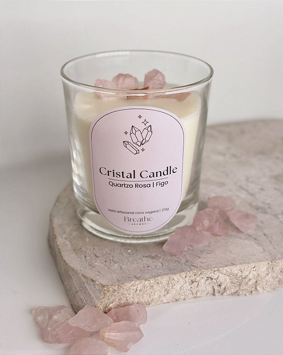 Vela Cristal Candle Quartzo Rosa | Figo