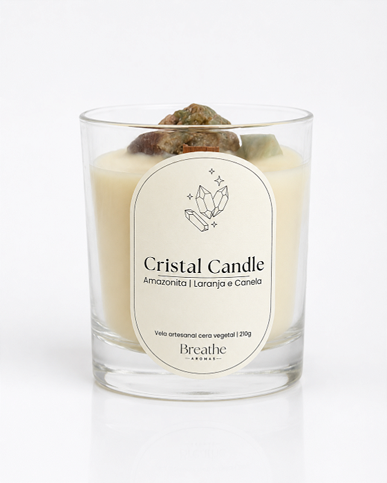 Vela Cristal Candle Amazonita | Laranja e Canela