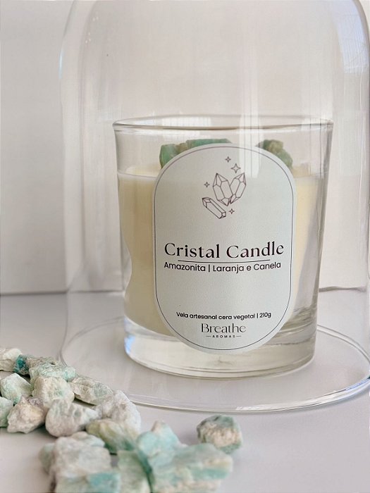 Vela Cristal Candle Amazonita | Laranja e Canela
