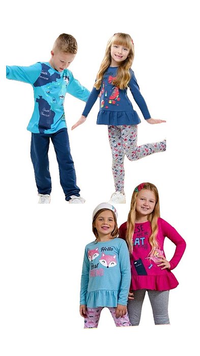 Kit c/ 20 Conj. Meia Estação Infantil Misto  Kappes 1 ao 8 anos.(R$ 22,90 Cada no kit)