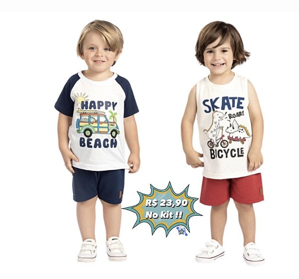 Kit C/ 18 Conj. Masc. Verão Premium Tony. 1-2-3 Anos