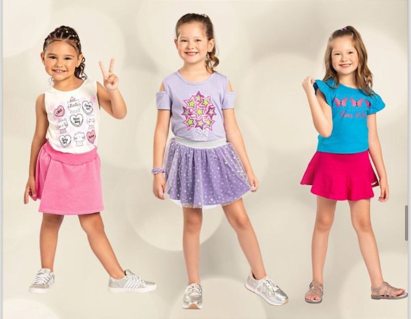 Kit C/18 Conj. Feminino Premium Verão Candy  4-6-8 anos.