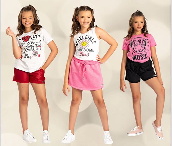 Kit C/ 15 Conj. Juvenil Verão Premium Candy 10-12-14 anos