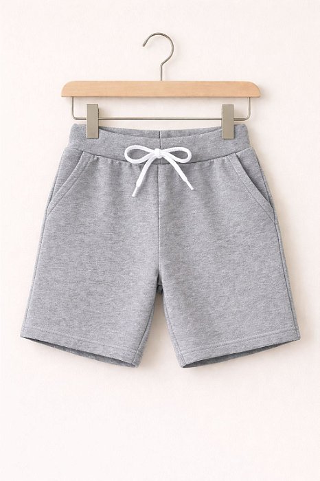 Bermuda no Moletinho Infantil - Cinza Mescla