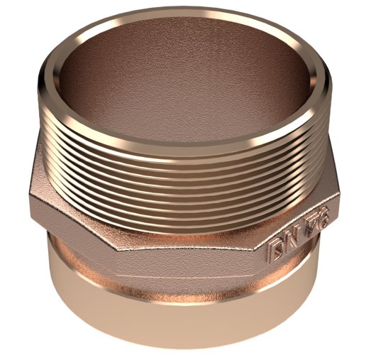 ADAPTADOR LATÃO RANHURA 76mm X ROSCA BSP (76mm) 61,50MM UNIKAP 2.1/2