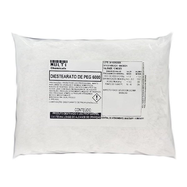 Diestearato de polietilenoglicol - peg 6000 - 500g - Espessante