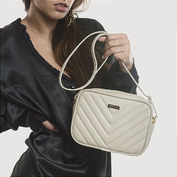 Bolsa Maria Milão Matelassê Câmera Bag Off-White