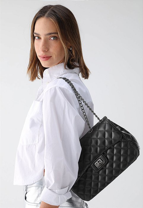 BOLSA MATELASSÊ PRETA