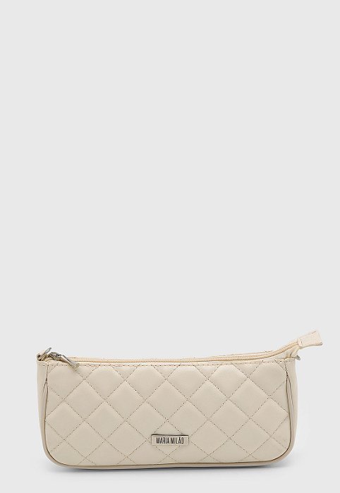 Bolsa Maria Milão Baguete Matelassê Off-White