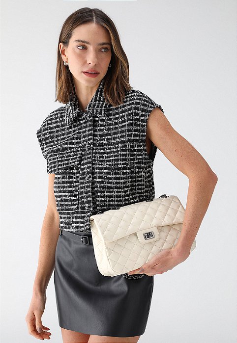 BOLSA MATELASSÊ OFF WHITE