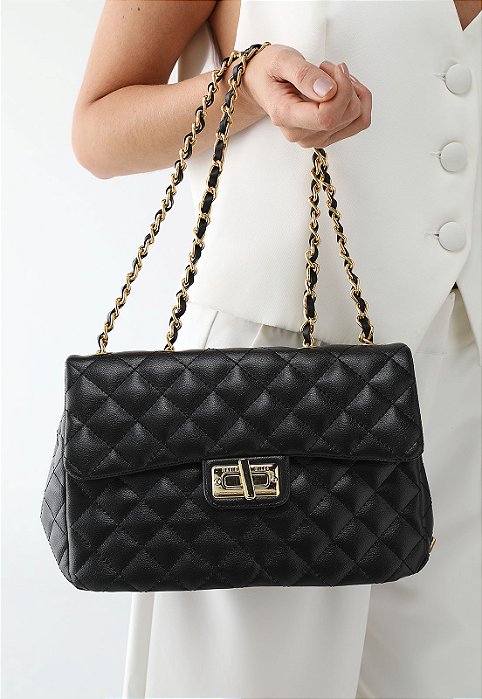 BOLSA MATELASSÊ PRETA
