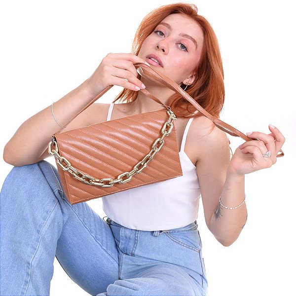BOLSA MATELASSÊ CARAMELO