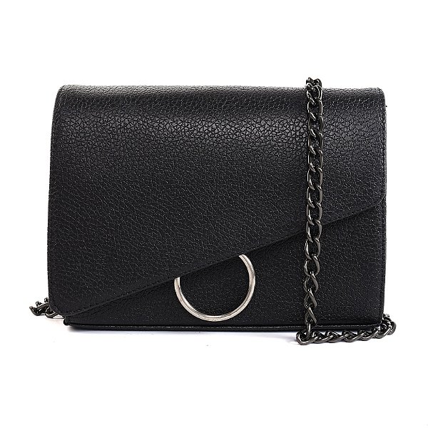Bolsa Maria Milão Transversal Anel Preta
