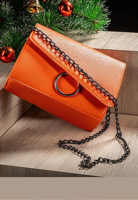 Bolsa Maria Milão Transversal Anel Laranja