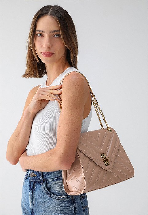 BOLSA MATELASSÊ NUDE
