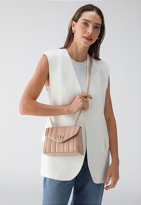 BOLSA PEQUENA MATELASSÊ NUDE