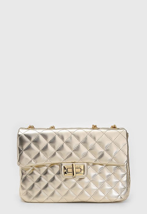 BOLSA MATELASSÊ DOURADA