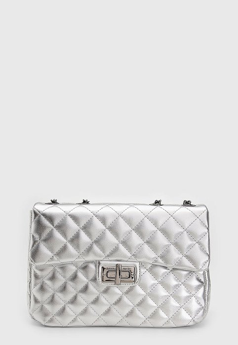 BOLSA MATELASSÊ PRATA