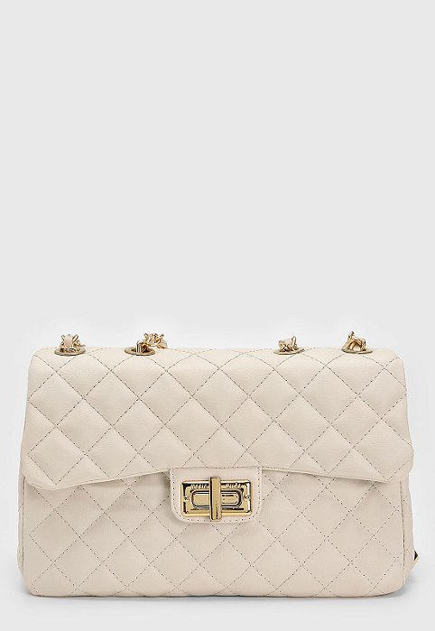 Bolsa Maria Milão Transversal Matelassê Off White