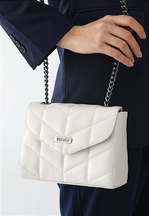 Bolsa Maria Milão Matelassê Pequena Off-White