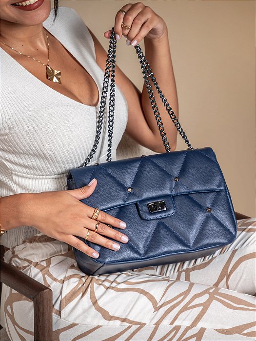 BOLSA MATELASSÊ AZUL