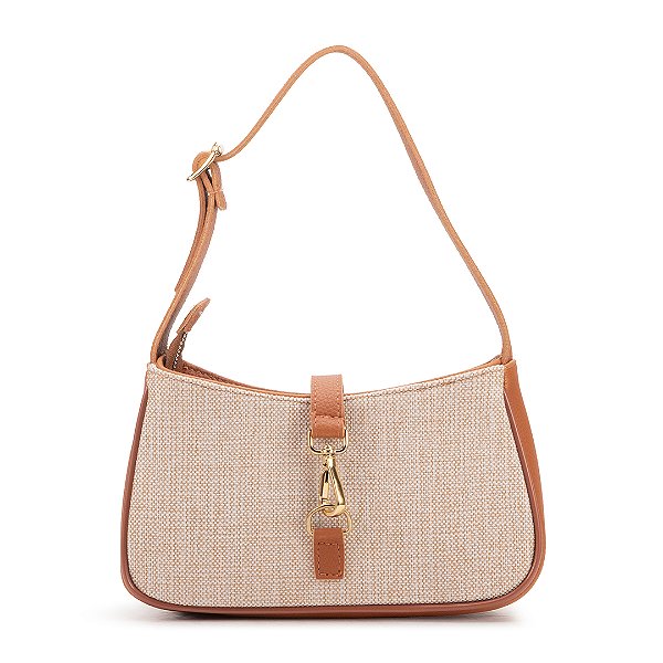 Bolsa Maria Milão Charme Palha e Caramelo