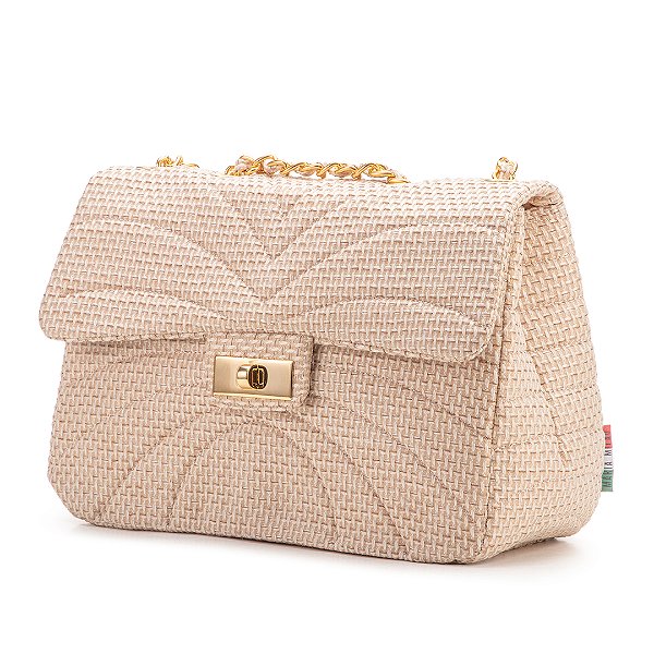 Bolsa Maria Milão Transversal Matelassê Palha