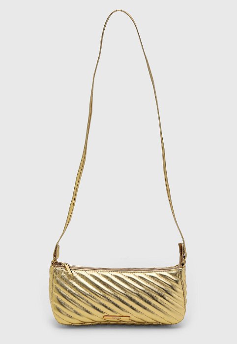 Bolsa Maria Milão Baguete Matelassê Dourada