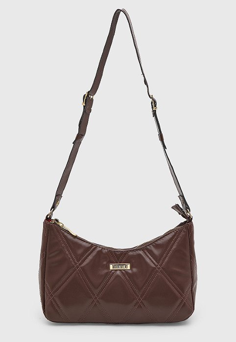 Bolsa Maria Milão Matelassê Meia Lua Matelassê Café