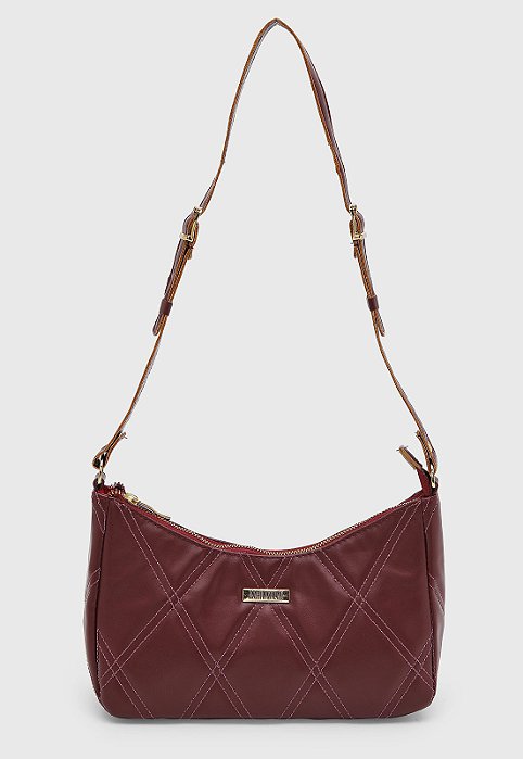 Bolsa Maria Milão Matelassê Meia Lua Matelassê Bordô