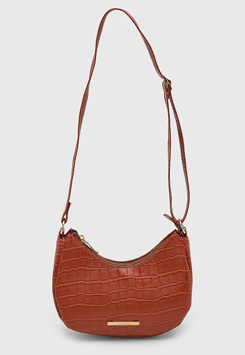 Bolsa Pequena Maria Milão Roma Croco Caramelo