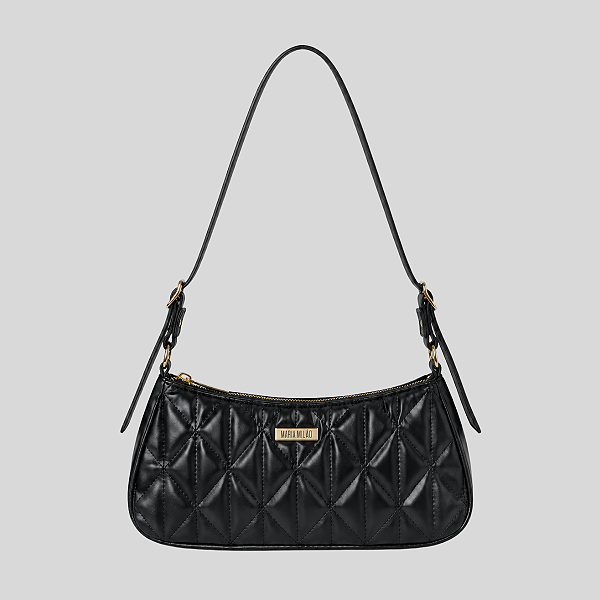 Bolsa Capri Maria Milão Couro PU Preta
