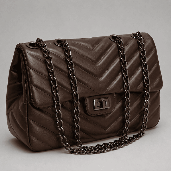 Bolsa Maria Milão Matelassê Café