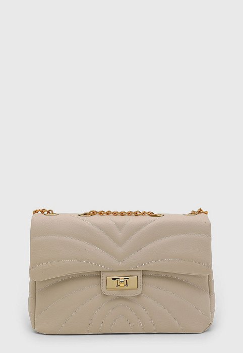 Bolsa Maria Milão Transversal Matelassê Off-White