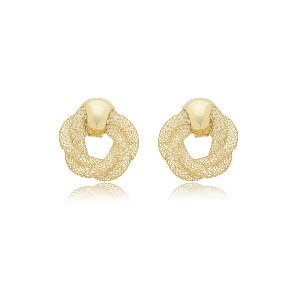 Brinco fixo de redinha em formato circular