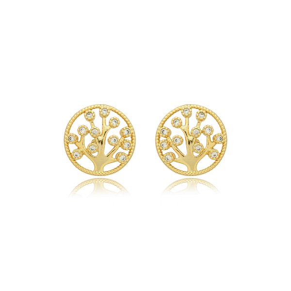 Brinco árvore da vida cravejado