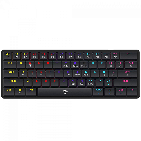 Teclado Mecânico Gamer Ninja Black Thorne Switch Vermelho Low Profile