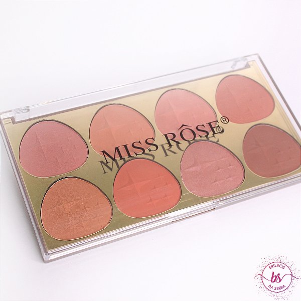 PALETA DE BLUSH - COMPACT BLUSHER - 8 CORES - 28g - MISS RÔSE