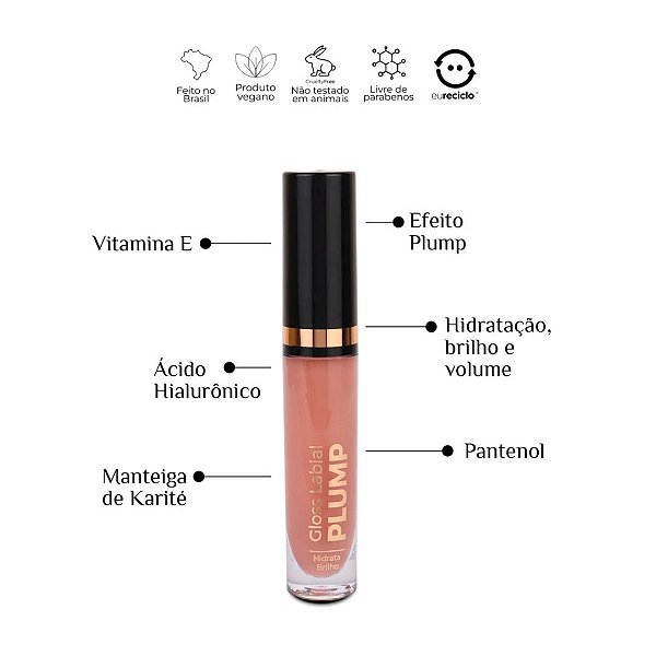 GLOSS LABIAL PLUMP - CHILLI FRESH - 3,8ml- USTÉ COSMÉTICOS