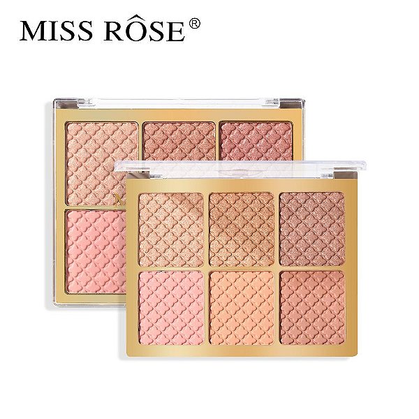 FACE PALETTE BLUSH - 06 CORES - MISS RÔSE