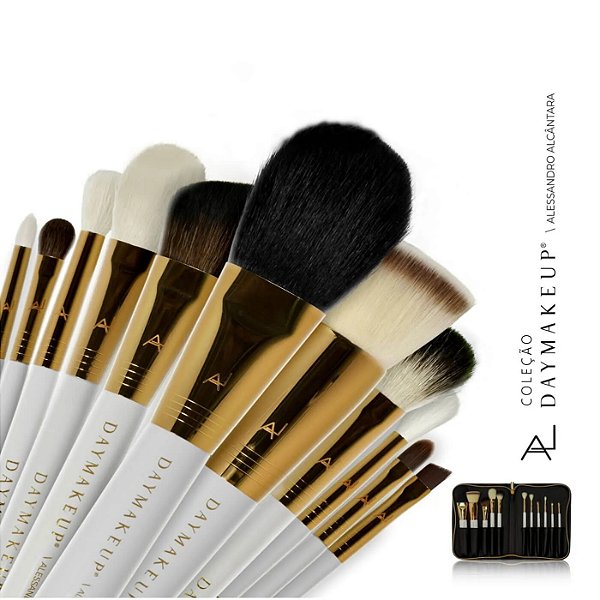 KIT PINCÉIS PARA MAQUIAGEM ALESSANDRO ALCANTARA - 11 PEÇAS - DAYMAKEUP